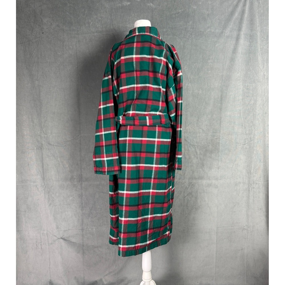 Vintage Victoria's Secret Gold Label Green Red Plaid Cotton Robe P/S Academia - Picture 3 of 16